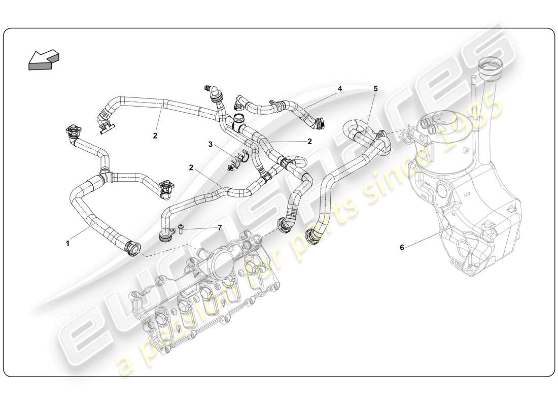 lamborghini super trofeo (2009-2014) diagrama de piezas del motor