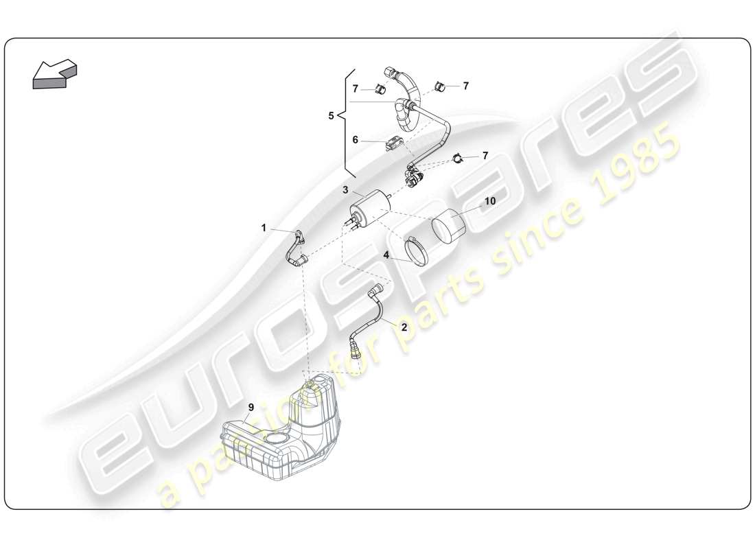 lamborghini super trofeo (2009-2014) fuel system diagrama de piezas