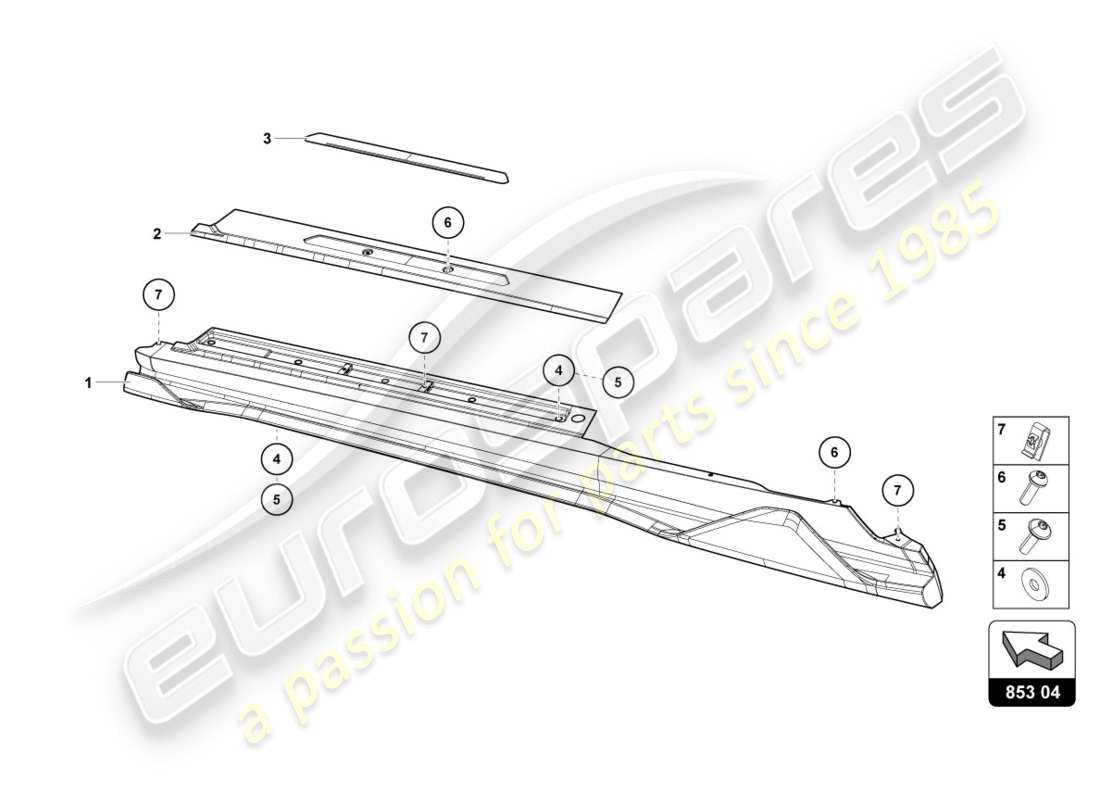 lamborghini centenario roadster (2017) lateral externo inferior para alojamiento de rueda diagrama de piezas