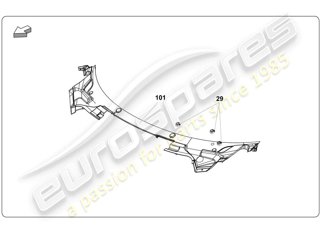 lamborghini super trofeo (2009-2014) cubrir diagrama de piezas