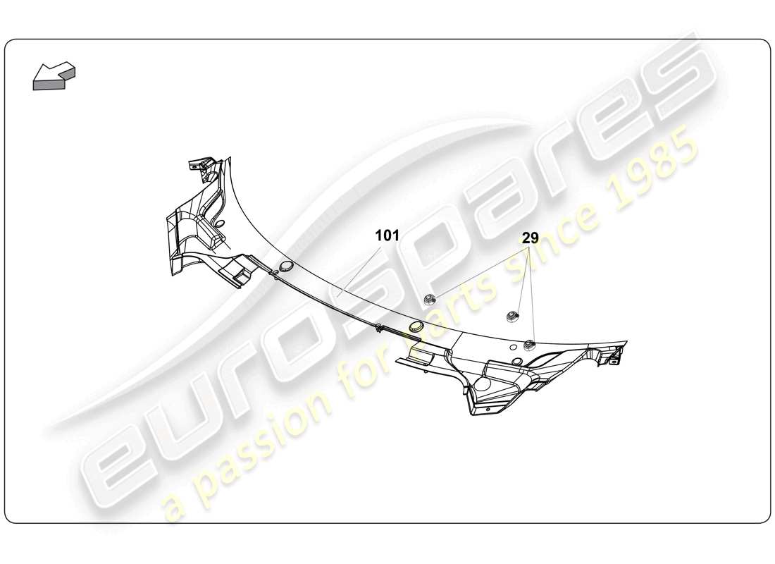 lamborghini super trofeo (2009-2014) cubrir diagrama de piezas