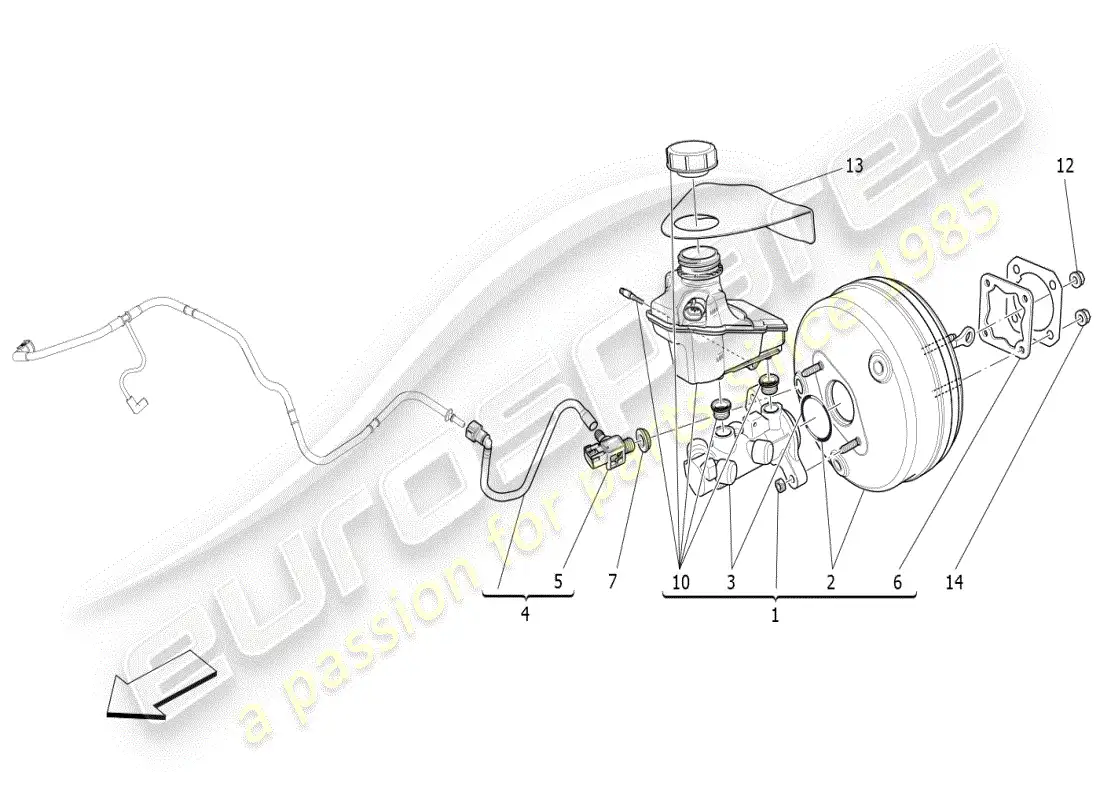 maserati ghibli (2019) brake servo system diagrama de piezas