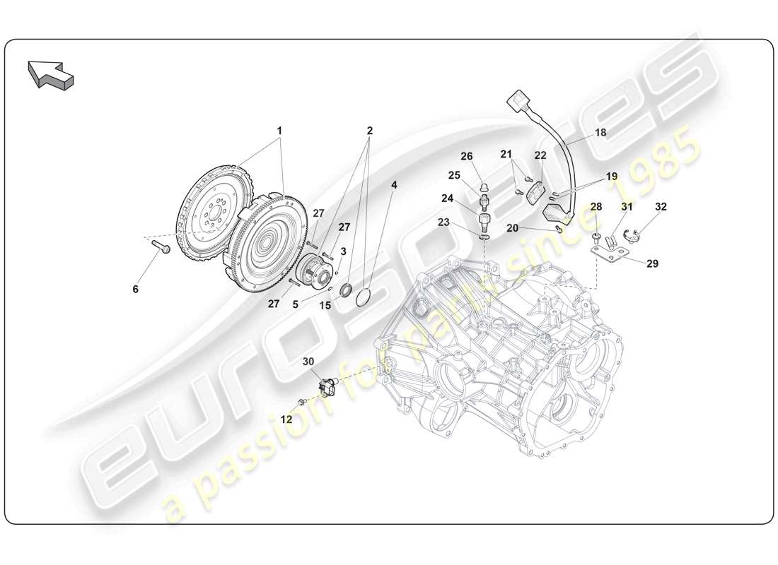 lamborghini super trofeo (2009-2014) embrague diagrama de piezas