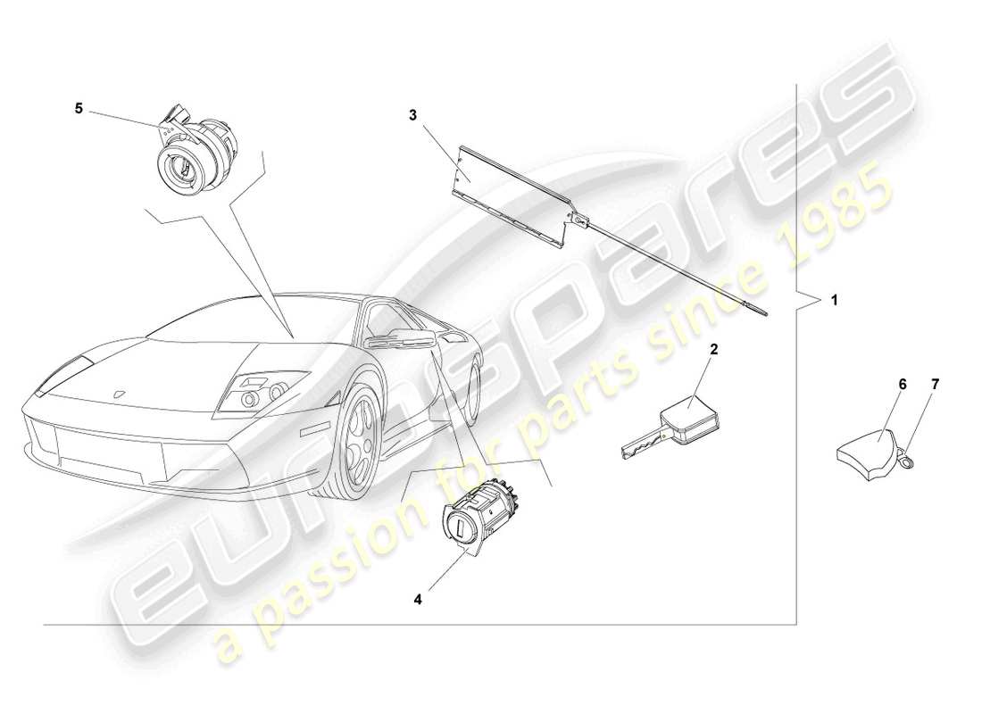 lamborghini murcielago roadster (2005) cilindros de bloqueo diagrama de piezas