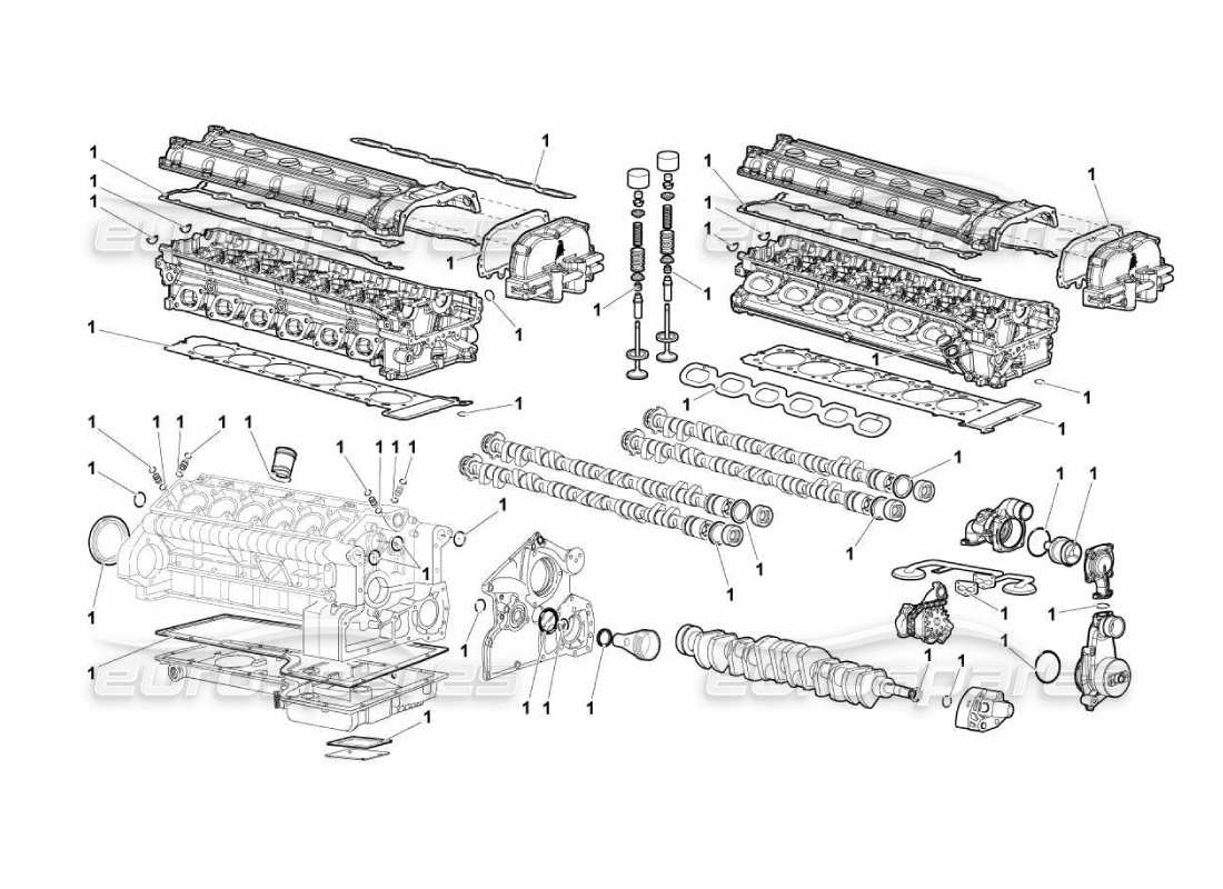 lamborghini murcielago lp670 diagrama de piezas del kit de juntas