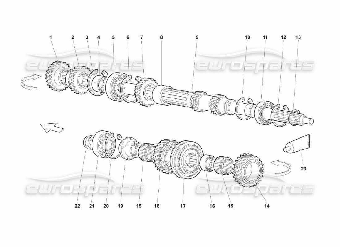 lamborghini murcielago lp670 eje principal diagrama de piezas