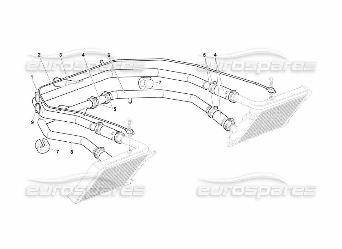 lamborghini murcielago lp670 sistema de refrigeración por agua diagrama de piezas
