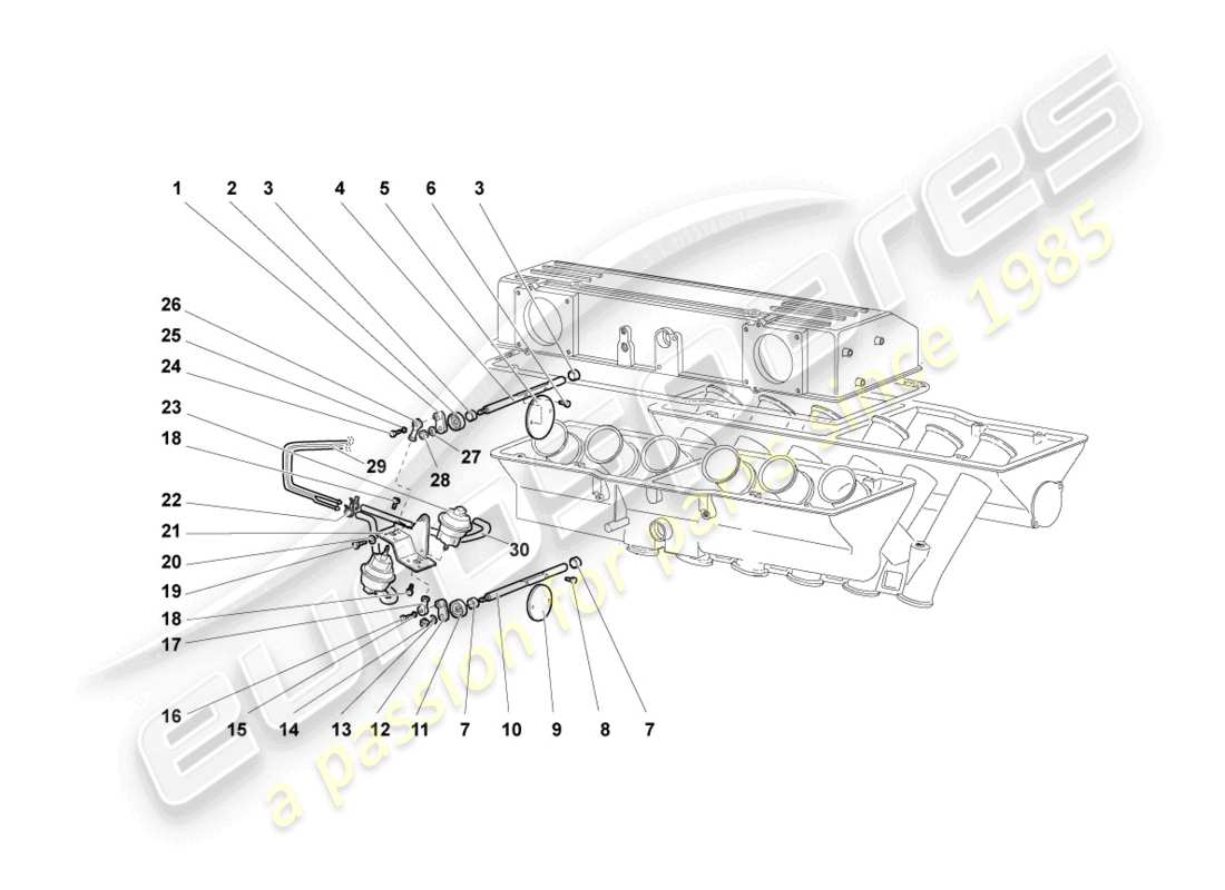 lamborghini murcielago coupe (2005) diagrama de piezas del sistema de vacío