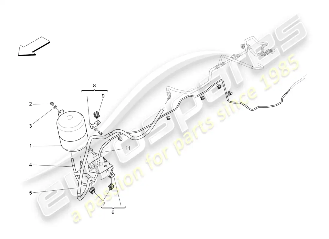 maserati levante (2019) sistema de aire adicional diagrama de piezas