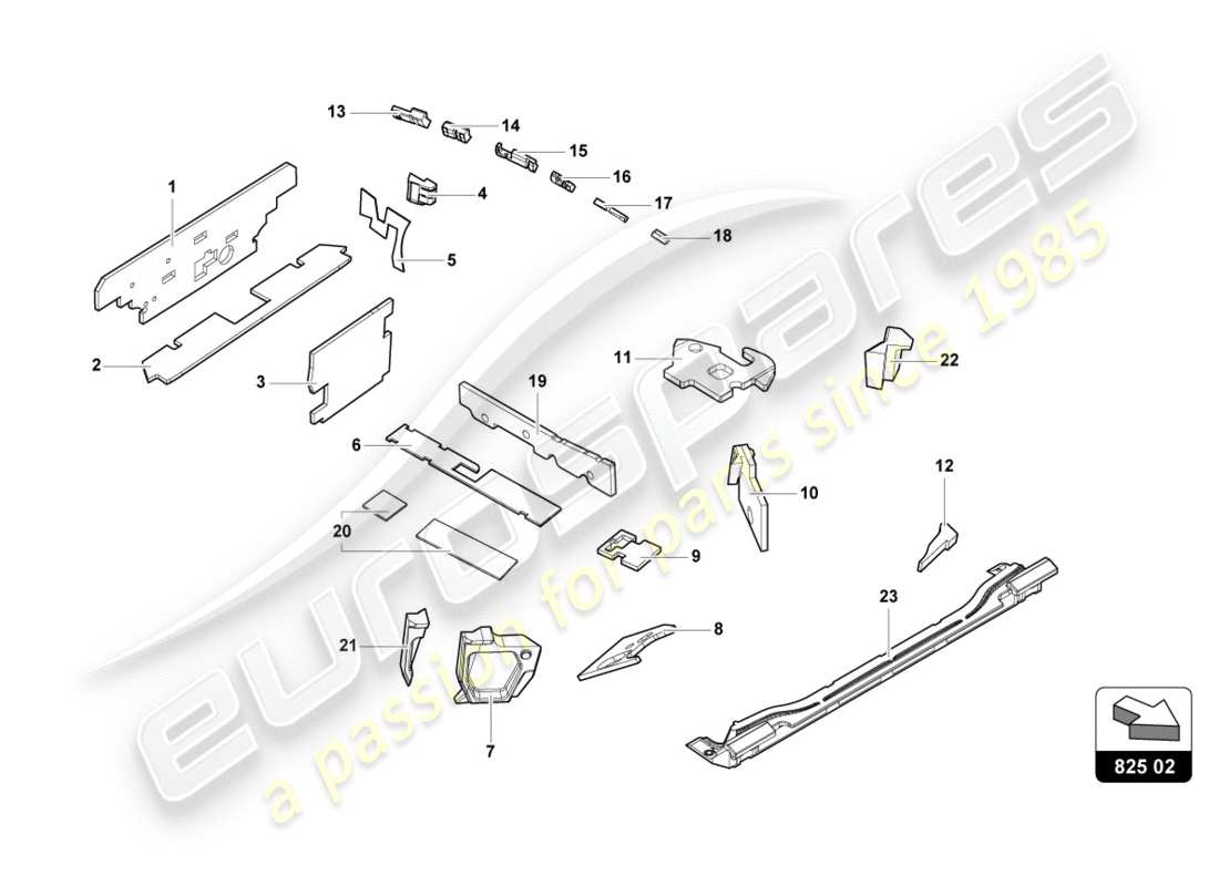 lamborghini performante spyder (2020) diagrama de piezas de amortiguación
