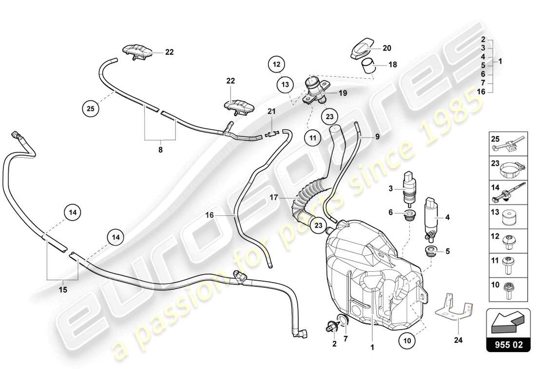 lamborghini 2014 (lp720-4 coupe 50) diagrama de piezas del sistema arandela