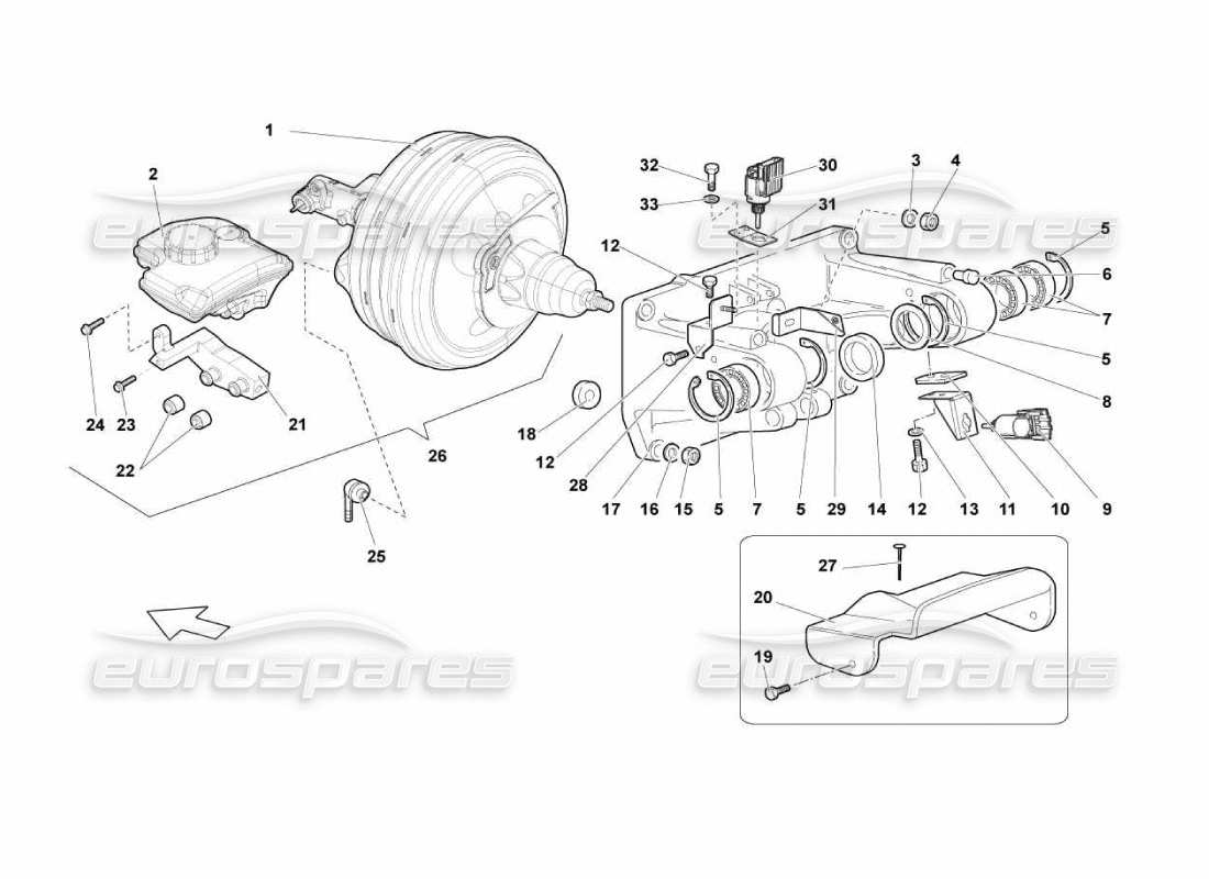 lamborghini murcielago lp670 soporte de pedal diagrama de piezas