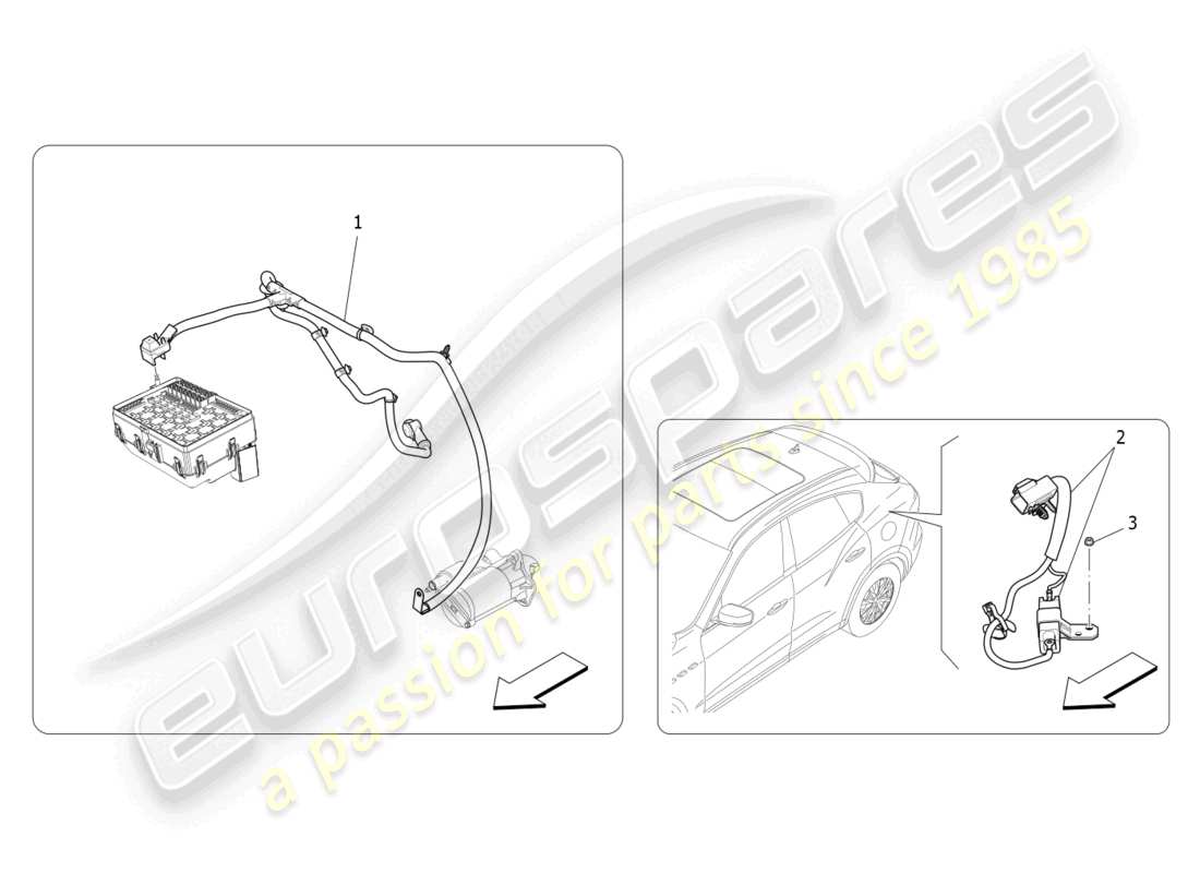 maserati levante gt (2022) cableado principal diagrama de piezas