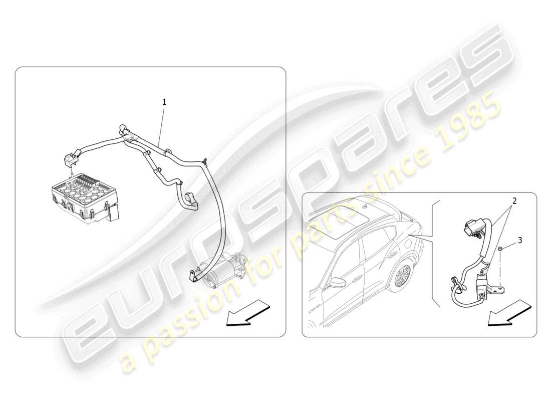 maserati levante gt (2022) diagrama de piezas de cableado principal