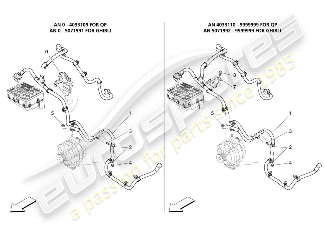 maserati ghibli (2018) diagrama de piezas de cableado principal