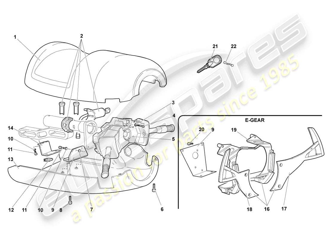 lamborghini murcielago coupe (2002) dirección col. diagrama de piezas del interruptor combi