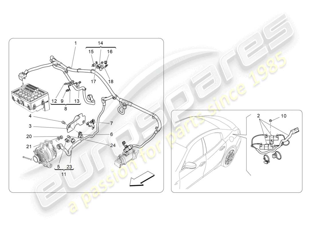 maserati ghibli fragment (2022) cableado principal diagrama de piezas