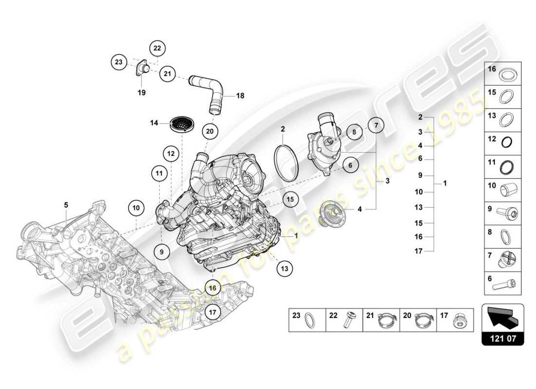 lamborghini lp610-4 coupe (2019) diagrama de piezas de la bomba de aceite