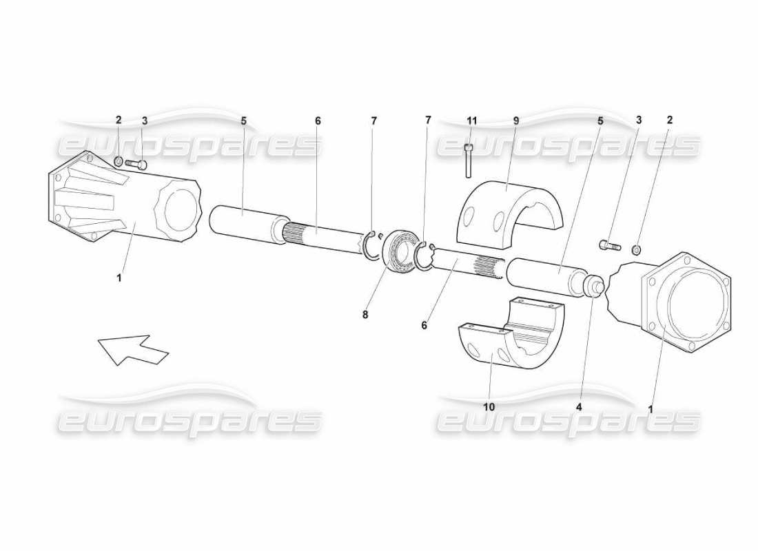 lamborghini murcielago lp670 árbol de transmisión diagrama de piezas