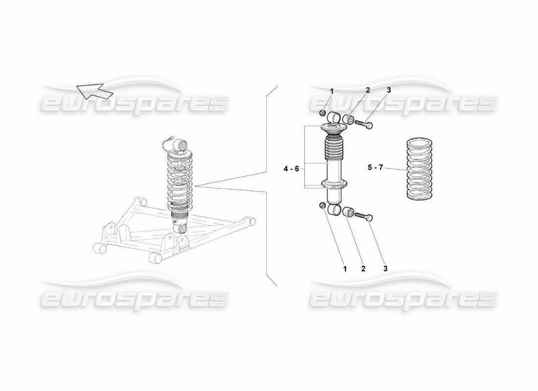 lamborghini murcielago lp670 rear suspension diagrama de piezas