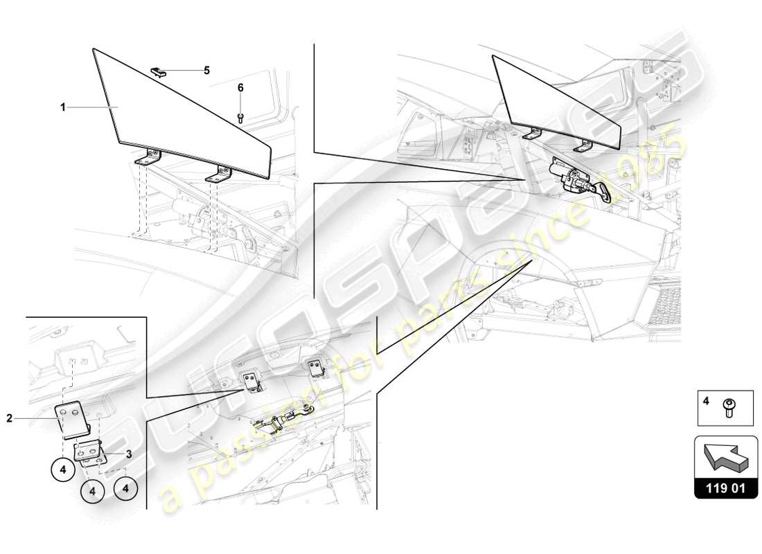 lamborghini 2014 (lp720-4 coupe 50) diagrama de piezas de la flap de control de aire