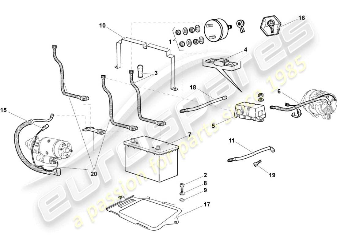lamborghini murcielago roadster (2006) diagrama de piezas del enchufe del fusible principal
