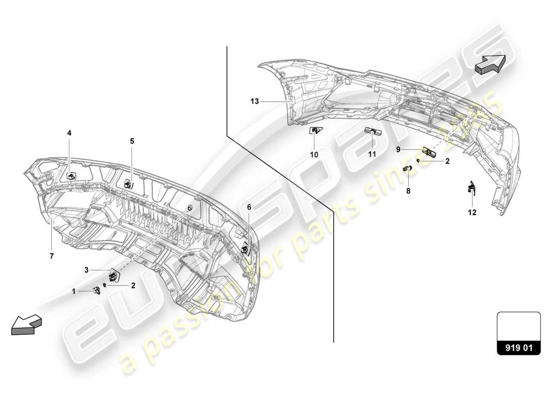 lamborghini 2019 (lp610-4 coupe) diagrama de piezas de sensores