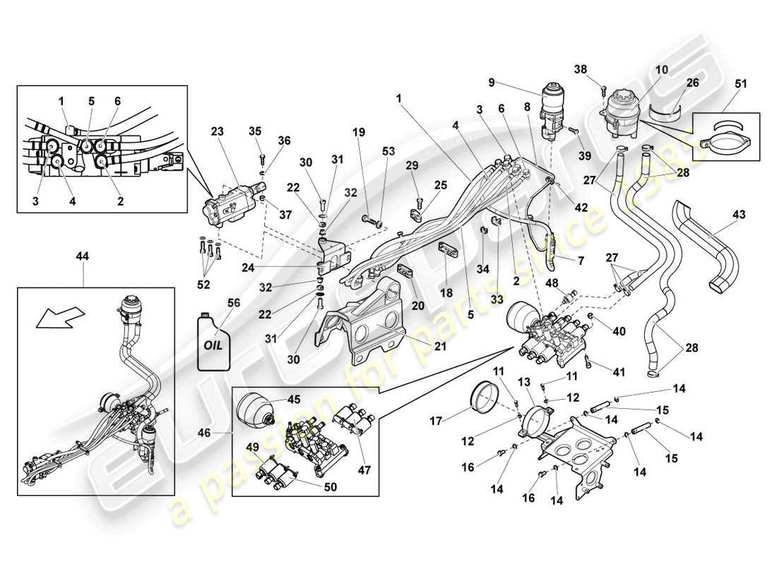 lamborghini murcielago coupe (2003) diagrama de piezas del selector de marchas