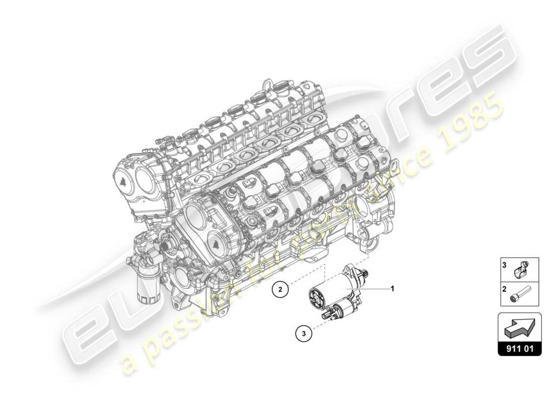 lamborghini 2012 (lp700-4 coupe)) diagrama de piezas del arranque