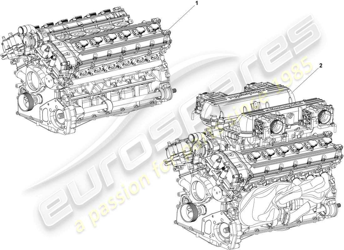 lamborghini murcielago roadster (2006) motor básico diagrama de piezas
