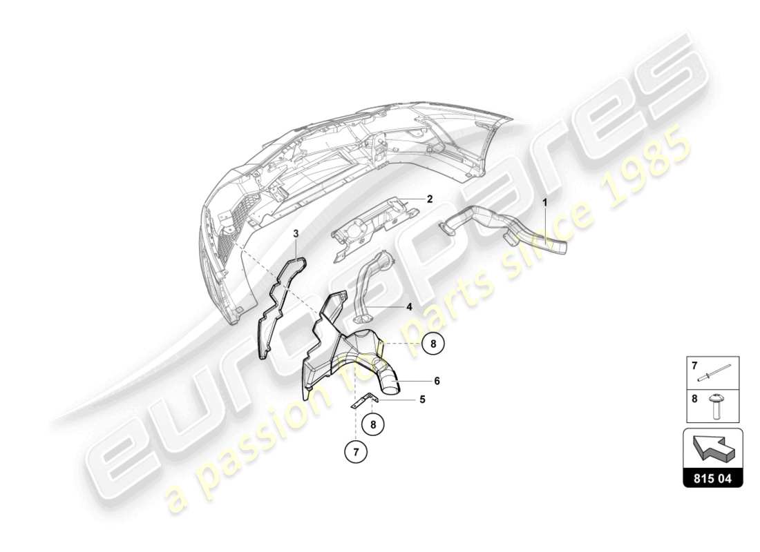 lamborghini lp720-4 roadster 50 (2015) diagrama de piezas de la guía aérea