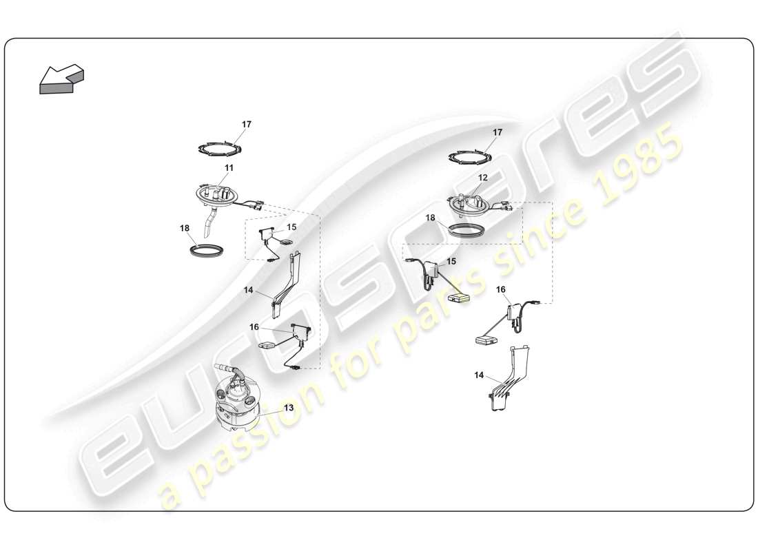 lamborghini super trofeo (2009-2014) fuel system diagrama de piezas