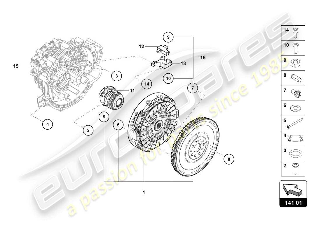 lamborghini lp720-4 coupe 50 (2014) embrague diagrama de piezas