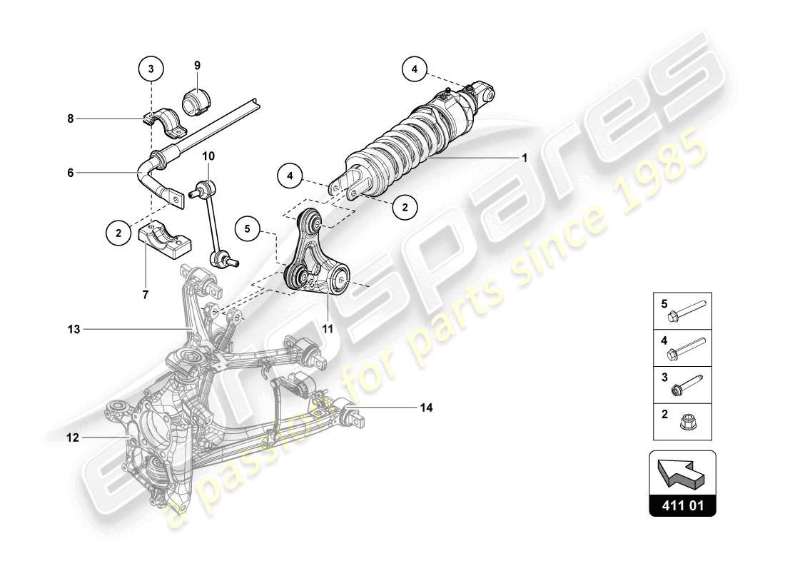 lamborghini lp720-4 coupe 50 (2014) amortiguadores diagrama de piezas