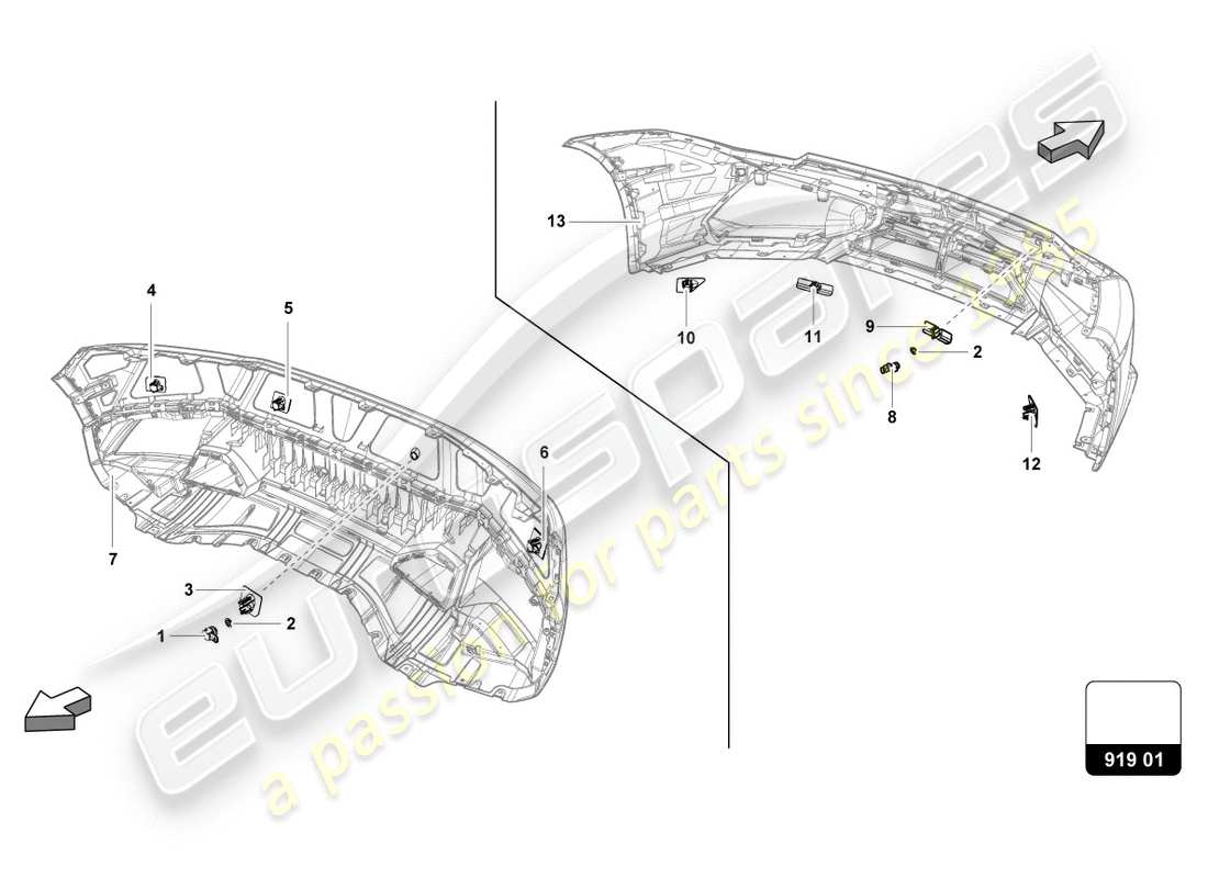 lamborghini lp610-4 spyder (2017) centro de sensores diagrama de piezas