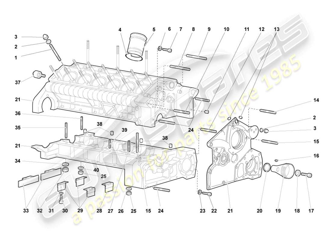 lamborghini murcielago coupe (2004) carter del carter diagrama de piezas
