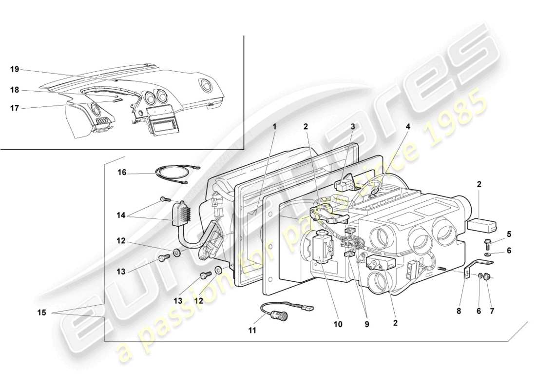 lamborghini murcielago coupe (2003) diagrama de piezas de aire acondicionado lhd