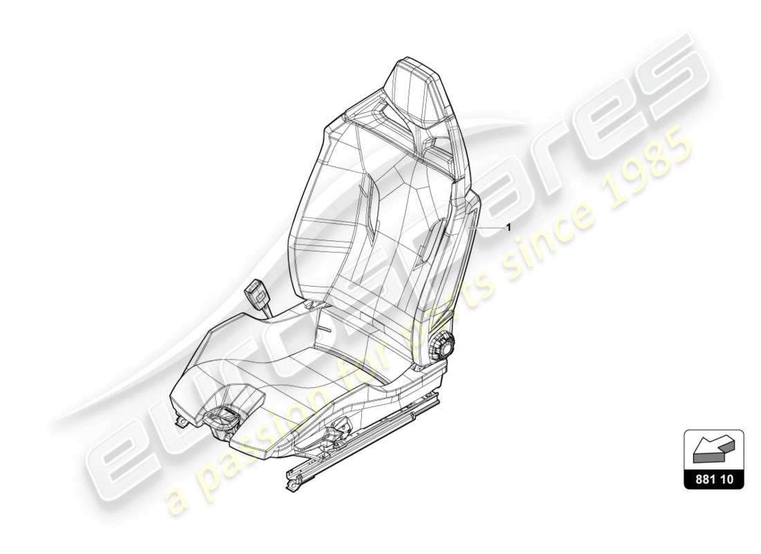 lamborghini 2020 (evo coupe 2wd) diagrama de piezas del asiento deportivo
