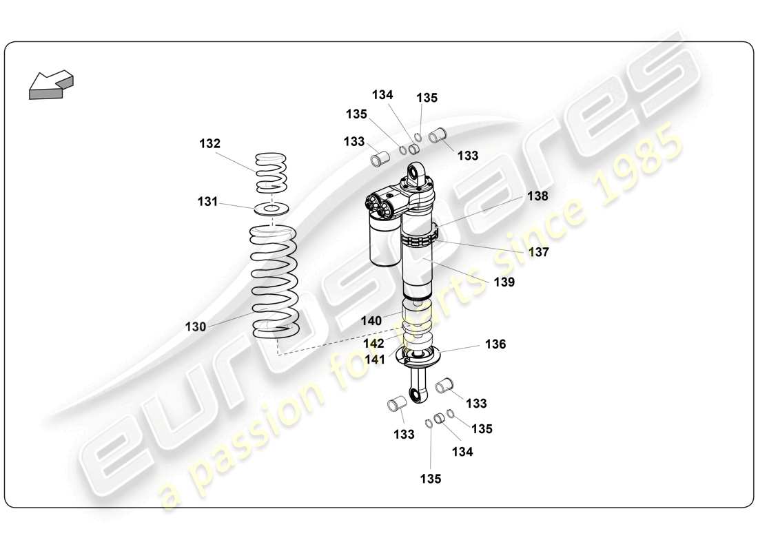 lamborghini super trofeo (2009-2014) diagrama de piezas de la suspensión delantera