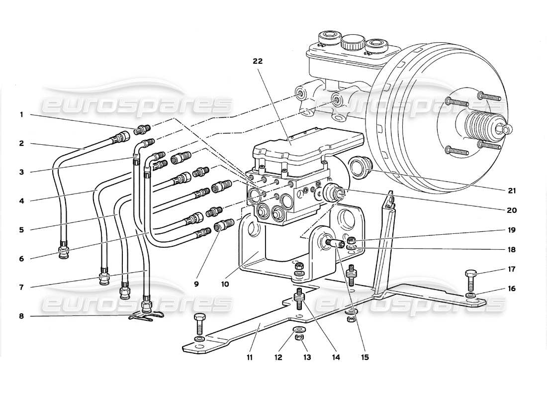 lamborghini diablo gt (1999) ecu del abs electrohidráulico diagrama de piezas