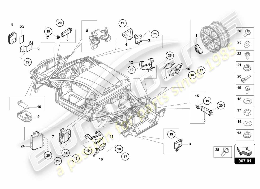 diagrama de pieza que contiene el número de pieza 8k0907410c