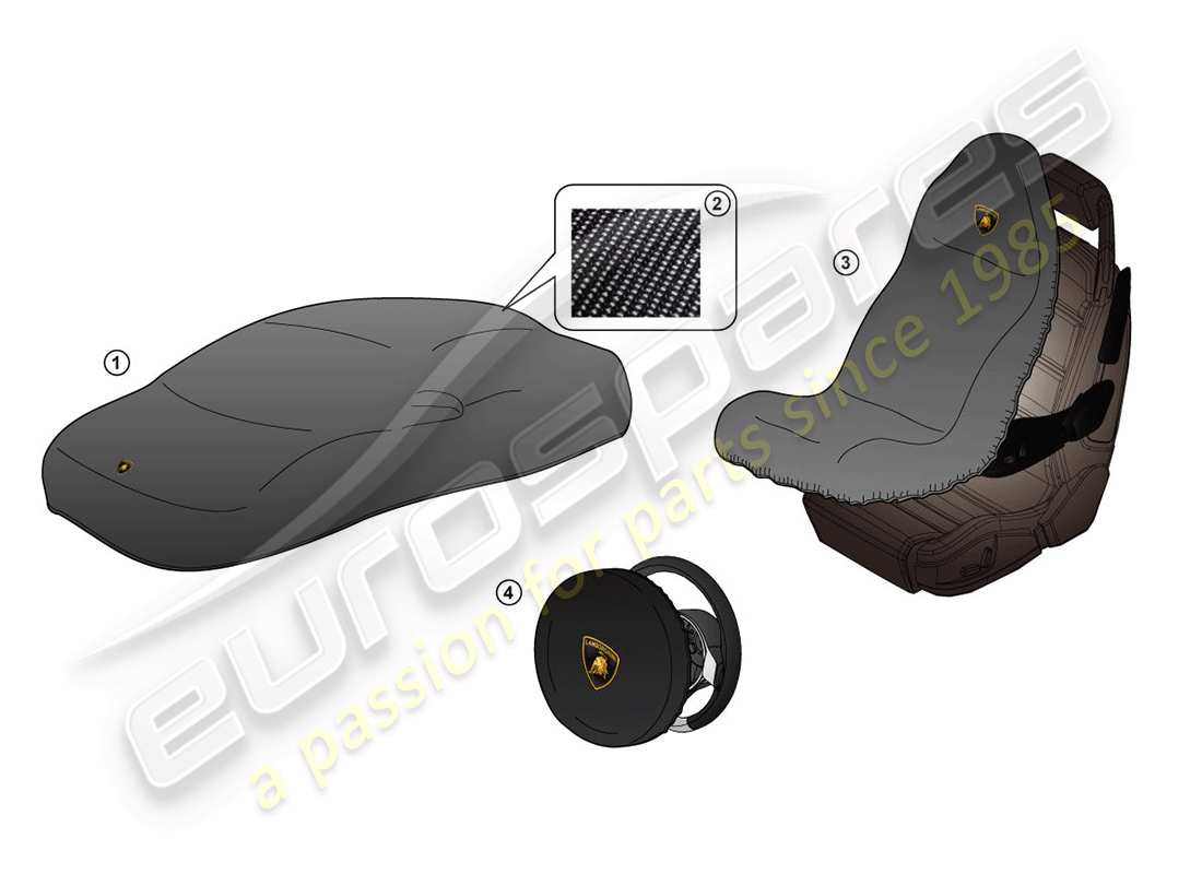 lamborghini accessories (lp770-4 svj coupe) proteccion diagrama de piezas
