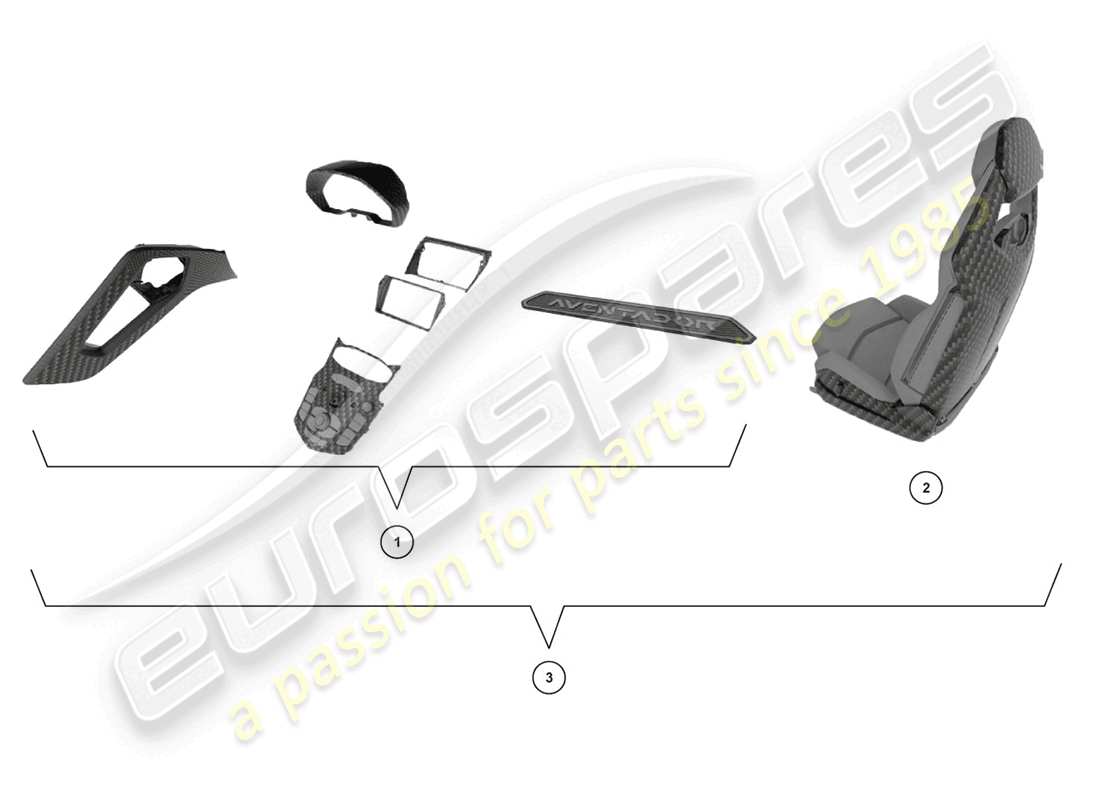 un diagrama de piezas del catálogo de piezas lamborghini lp770-4 svj coupe (accessories)