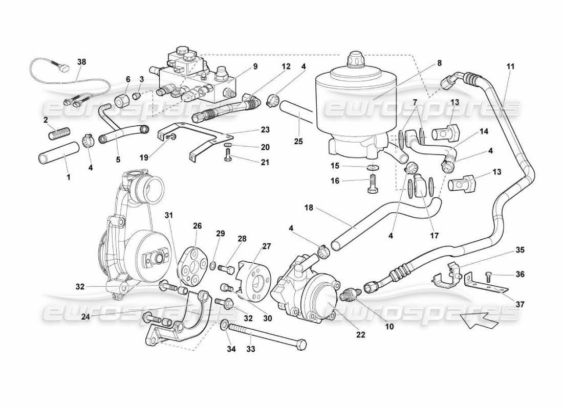 un diagrama de piezas del catálogo de piezas lamborghini murcielago lp670