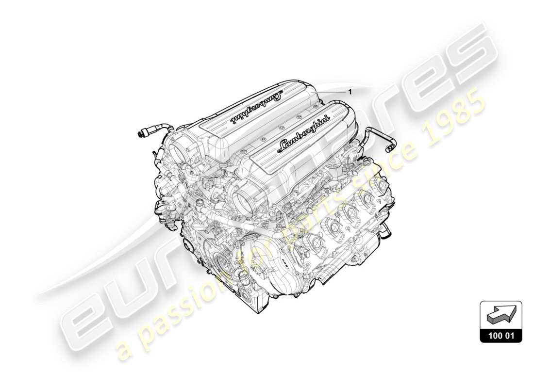 lamborghini performante coupe (2020) diagrama de piezas del motor