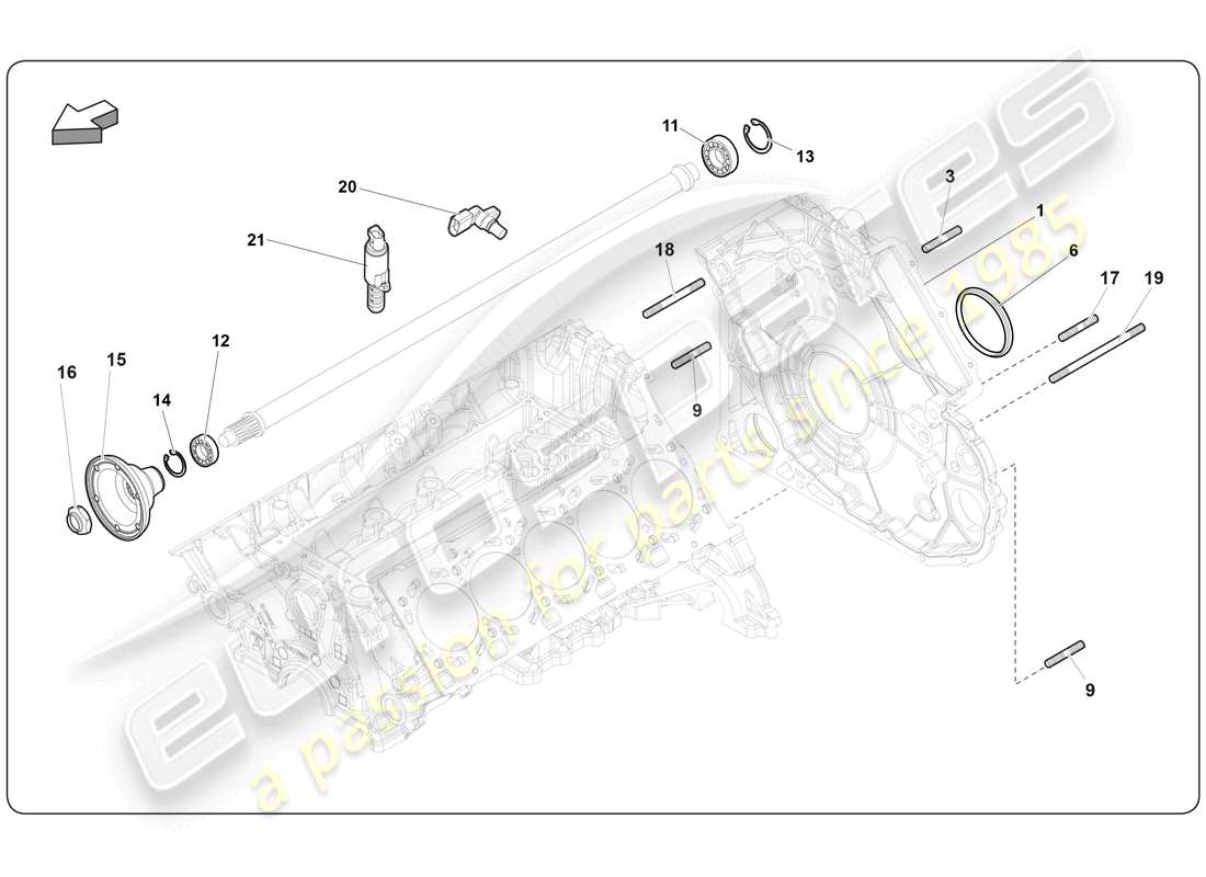 lamborghini super trofeo (2009-2014) motor diagrama de piezas