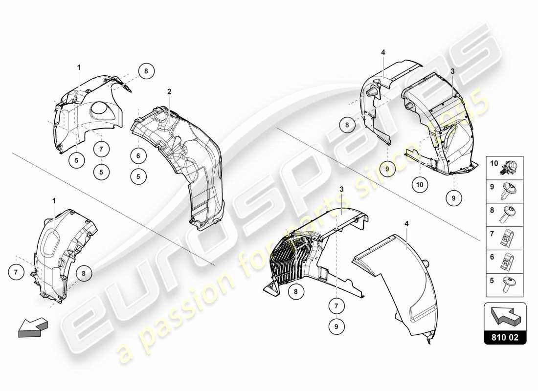 lamborghini centenario roadster (2017) diagrama de piezas del embellecedor de la carcasa de la rueda