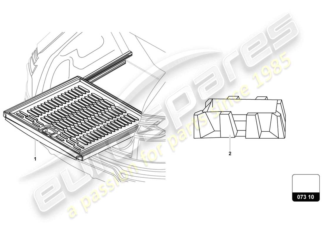 lamborghini urus (accessories) extensión para piso de maletero esquema de piezas