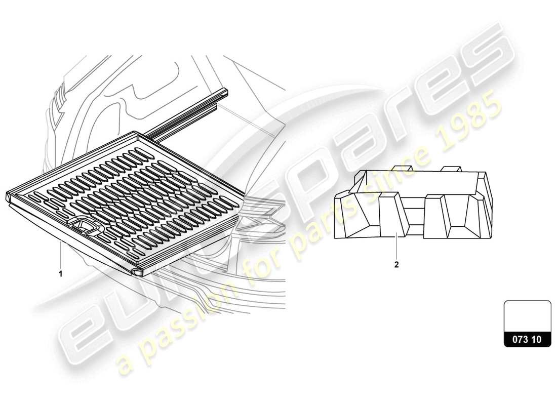 lamborghini urus (accessories) extension for boot floor part diagram