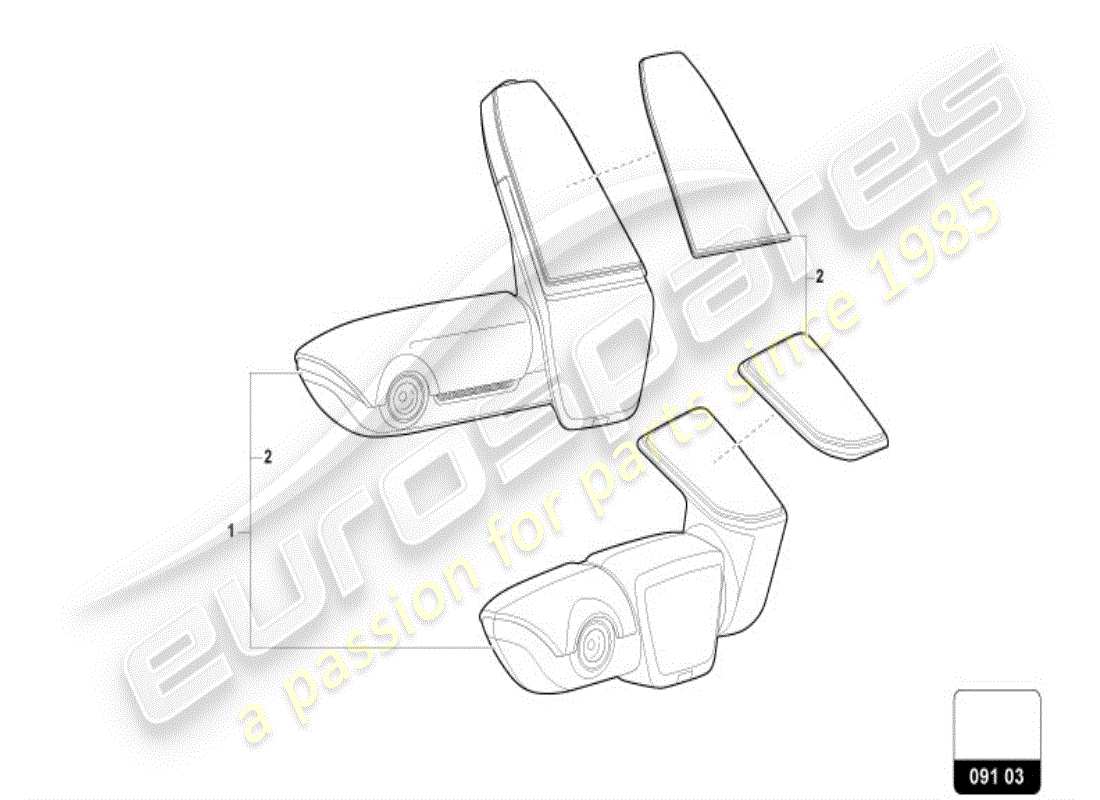 lamborghini urus (accessories) diagrama de piezas de la cámara